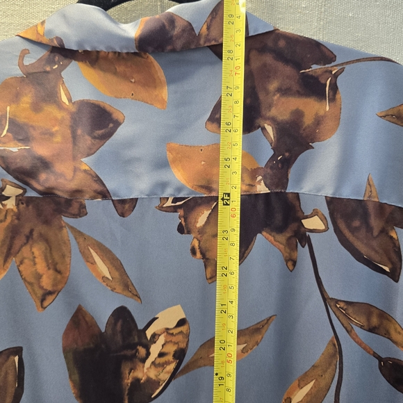 Zara Blue and Brown Floral Men's Shirt - Picture 7 of 9